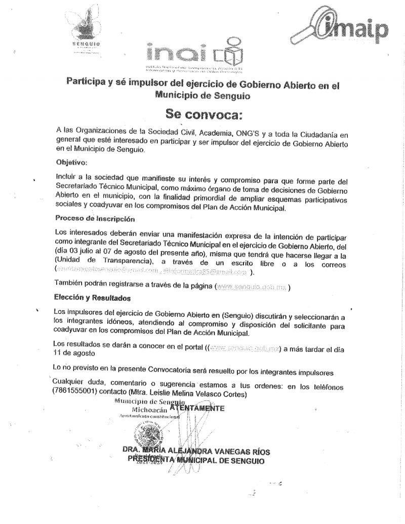 Convocatoria para la conformacion Secretariado Tecnico Municipal